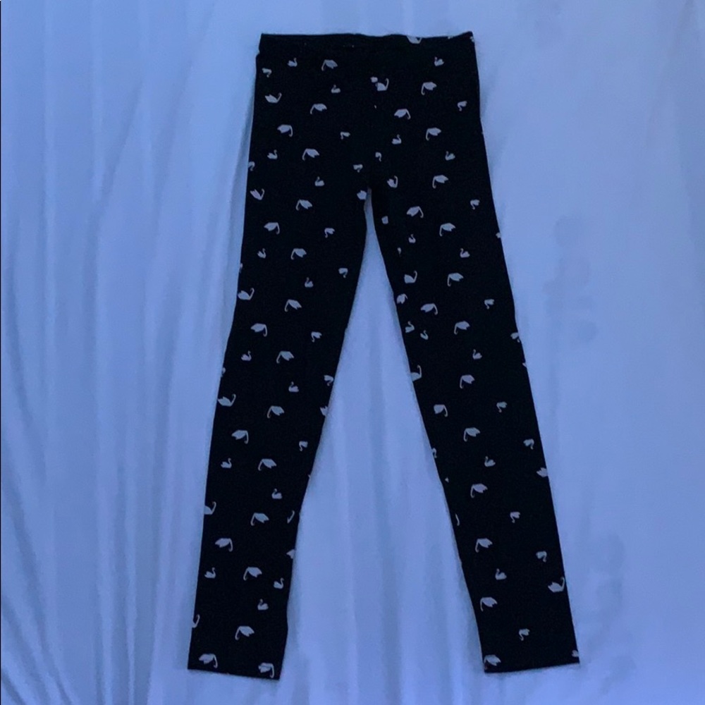 Leggings w/ Swans Covering the  leggings